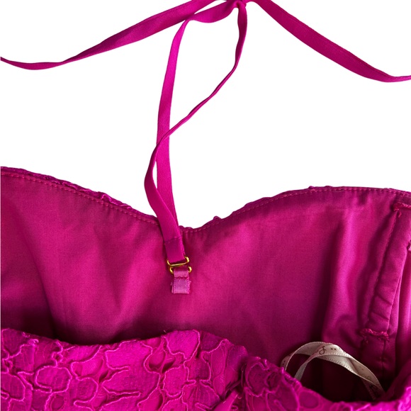 Lilly Pulitzer Floral Lace Berry Pink Strapless Convertible Demi Dress - Picture 11 of 16